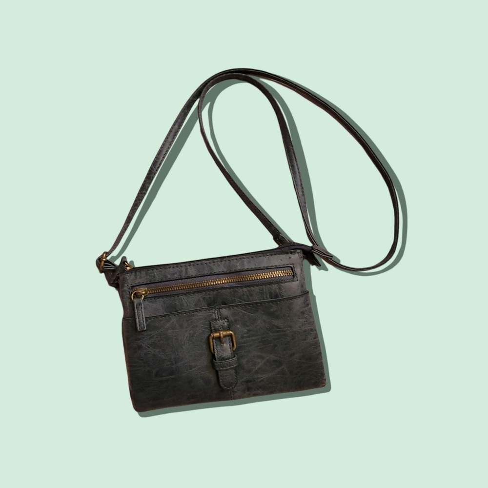 American eagle crossbody purse blue faux leather